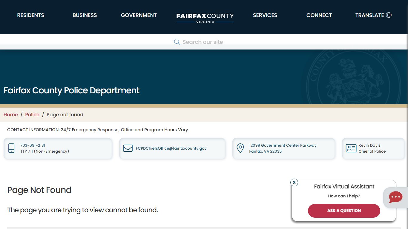 2019 Arrest Data by Police District - Fairfax County