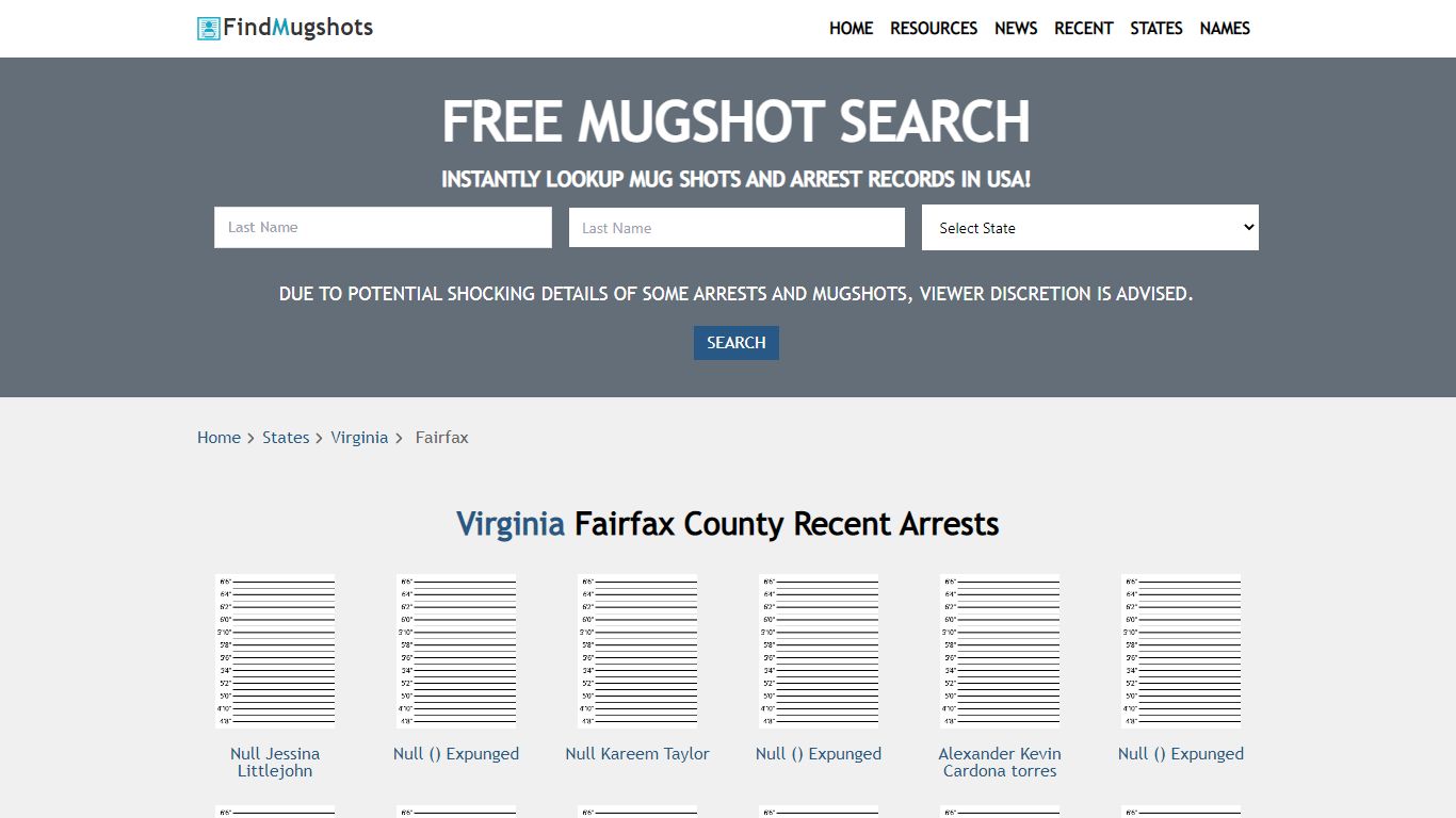 Find Fairfax Virginia Mugshots - Find Mugshots